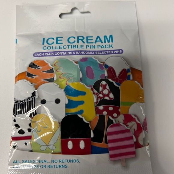 Disney Other - Disney Parks Collectible Mystery Collection 5 Pc Pin Pack Sealed Ice Cream